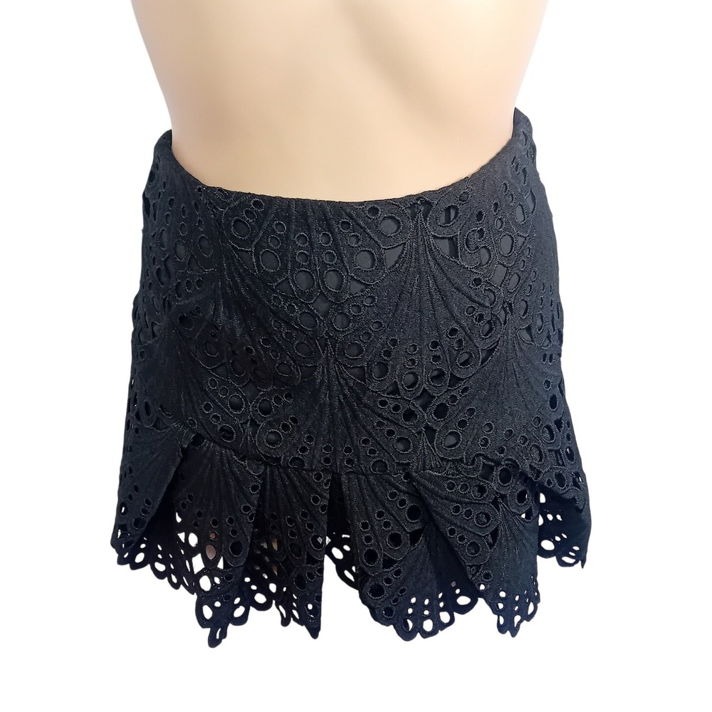 NWT New Collection Eyelet Pleated Ruffle‎ Mini Skirt Party Club Work Going Out S